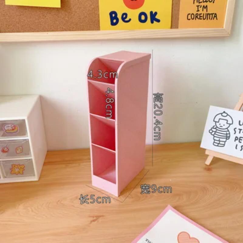Nový stolní organizér Držák na tužky štětec na make-up Úložný box 4 mřížka Uskladňovací organizér se šikmým vkládáním Školní potřeby