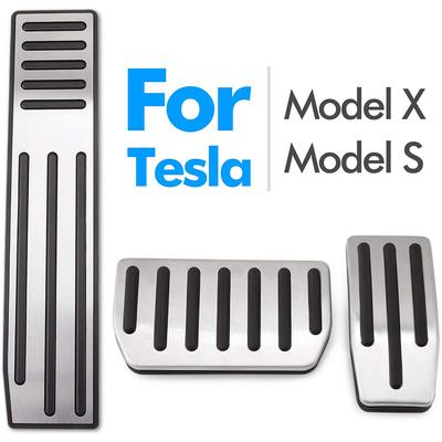 Car Brake & Accelerator & Footrest Pedal Cover Pads Replacement for Tesla Model X/S 1 Set 3 Pcs