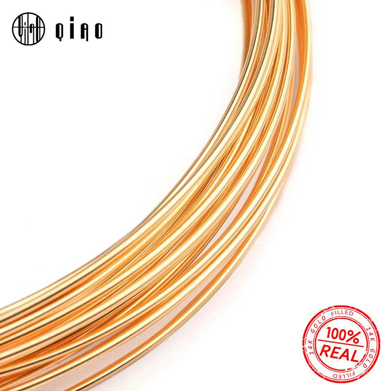 

One meter 0.25/0.41/0.64/0.8mm half hard Gold filled beading wire metel thread 14k gold wire for gold Jewelry making Earring DIY 0.25mm 1meter