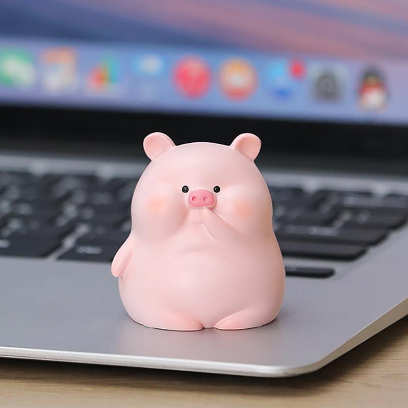 Kawaii Pig Resin Diy Home Decoration Figurines Dollhouse Moss Landscape Fairy Garden Miniatures Room Decor