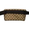 Used 9539 GG Canvas Waist Bag 146304 7929 Calfskin Brown Waist Pouch Shoulder Bag with Embossed Logo Beige Men's from