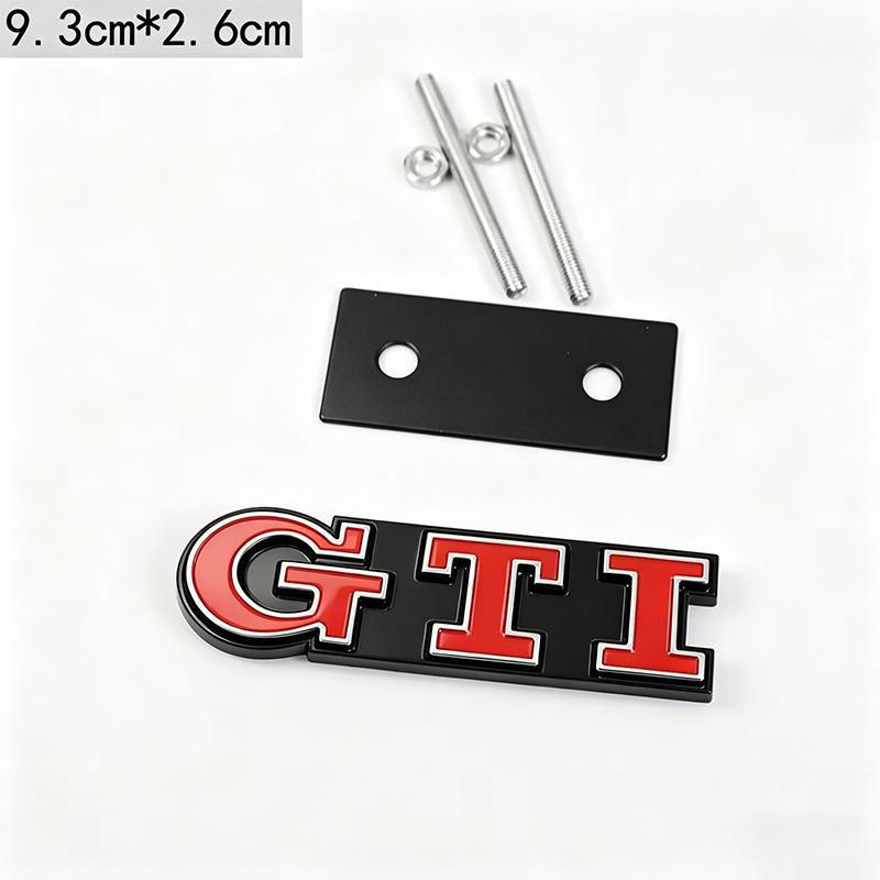 3D Metal GTI Logo Car Front Grille Emblem Badge Tire Valve For VW GTI Polo Golf MK6 7 Passat Tiguan Jetta Touareg Beetle TouranNB8