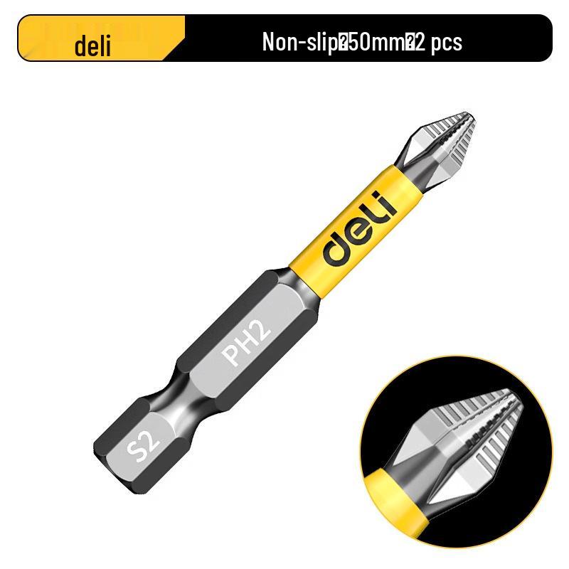 Deli Tungsten Steel Magnetic Anti-slip Phillips Drill Bit Set