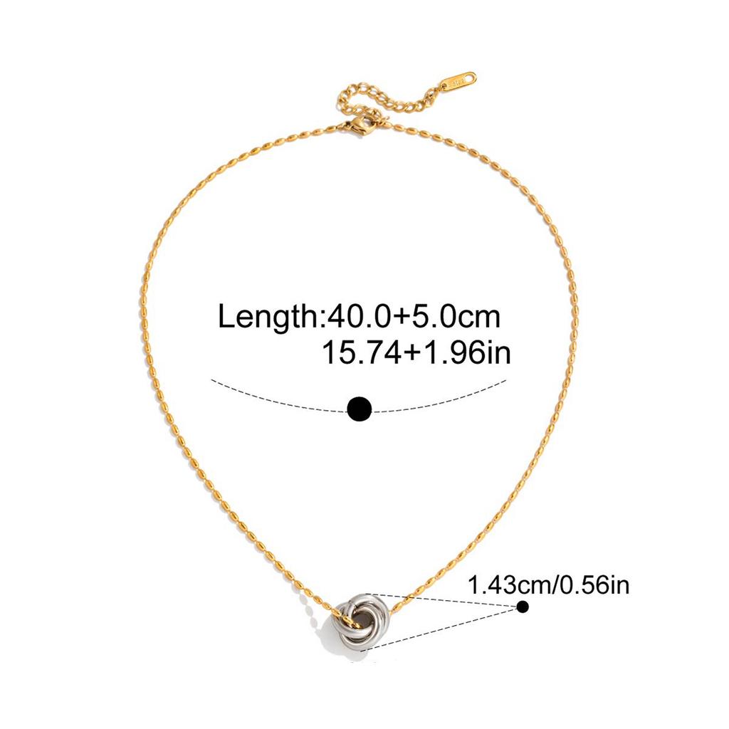 Yori Gold Silver Interlocking Wrap Pendant Necklace 2025 for Women Stainless Steel Summer Fashion Personal Necklace Jewelry