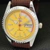 REFURBISHED SEIKO 5 AUTOMATIC 6309A VINTAGE JAPAN MENS YELLOW WATCH a440817-4 Sk-a440817
