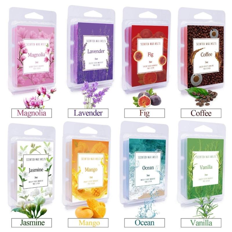 Versatile Wax Melts, Scented Wax Melts Cubes  for Relaxing Environment Perfect Mother Day Gifts 8Packs /3oz Each
