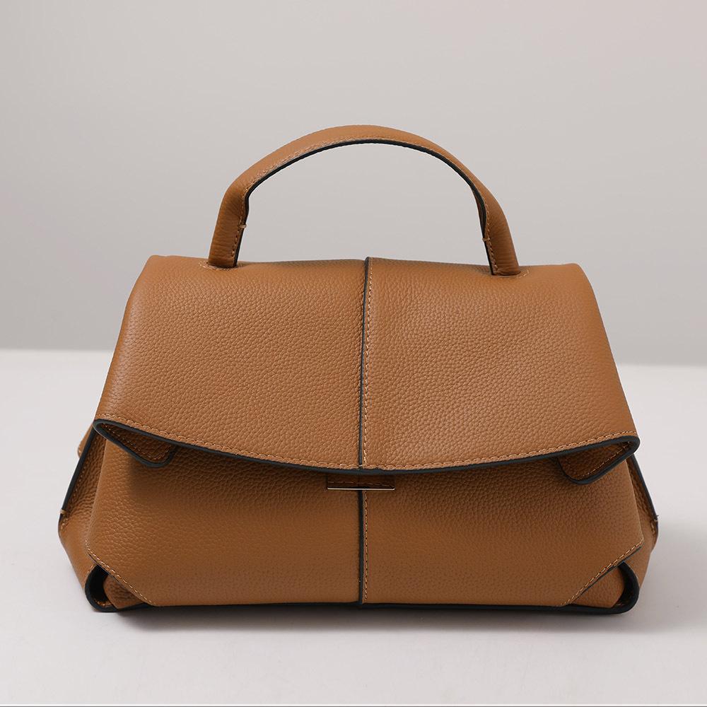2025 New First-layer Cowhide Niche Design Women's Handbag Genuine Leather Cross-border Explosion Single Shoulder Oblique Span Bag