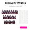 Brown Diamond Pattern Almond False Nails 24 Pieces Durable ABS Plastic For Weddings Parties