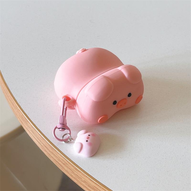 Cute Lying Little Pig Is Suitable for AirPods Pro 1st Generation Protective Cover, 1st Generation Pro 1 Apple Bluetooth Earphone Case for Women