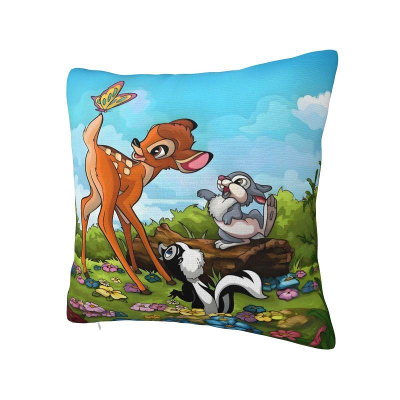 Disney Film Bambi Cartoon Pillow Case 40x40cm Bedroom Decoration Cute Kawaii Anime Cushion Decoration Salon Square Pillowcase