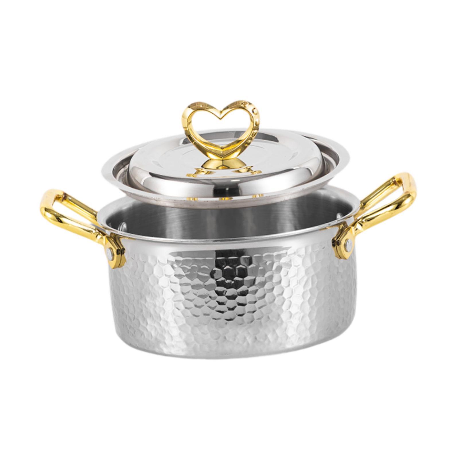 

Горшок для жарки из нержавеющей стали, прочный, для индукционной плиты с крышкой, горшок для жарки шабу-шабу для пикника, похода, кухни, семейных встреч