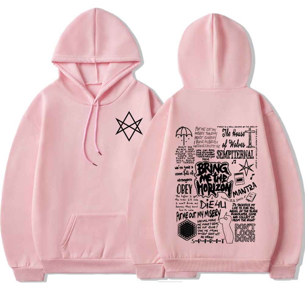 BringMe TheHorizon Hoodies BMTH Heavy Metal Rock Band Sweatshirts Men Women Oversized Casual Vintage Pullovers Jacket Streetwear