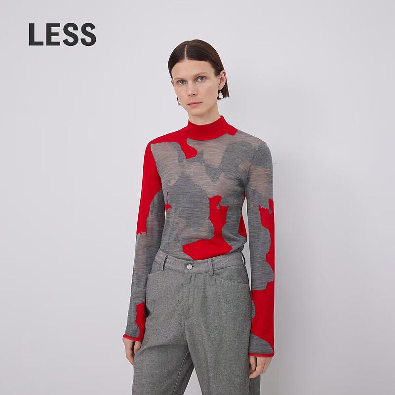 LESS 2023 Winter 100% Wool Mock Neck Sweater