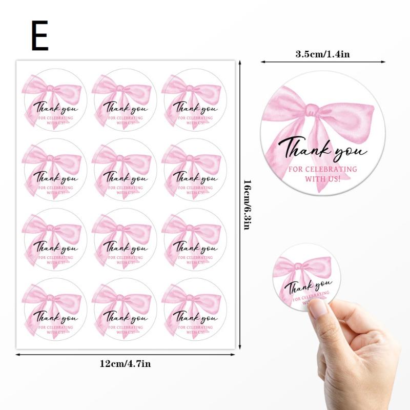 30 Sheets Bow Thank You Adhesive Stickers Smudge-Proof Decor Labels for Bridal Shower Gift Wrapping Envelope Seals