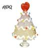 Small Christmas Ornament for Desk Glazed Tree Figurine Colorful Miniature Xmas Decor Handcrafted Glass Craft Display Table Centerpiece Home