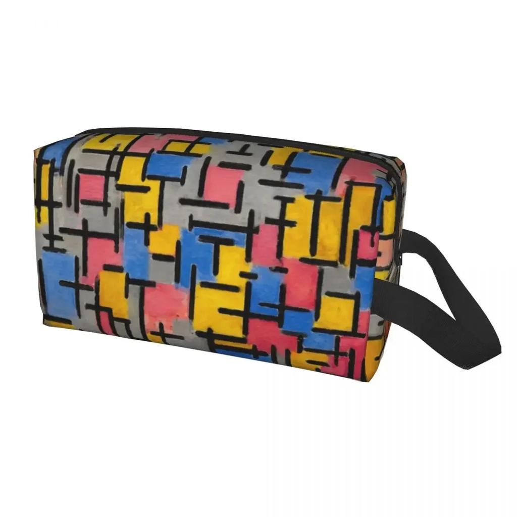 Cestovní Piet Mondrian Minimalistický De Stijl Toaletní taška Móda Moderní umění Organizér na make-up a kosmetiku Krása Úložný prostor Pouzdro Dopp Kit