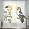 Cute Toucan Sits On The Tree Tulle Curtain For Living Room Sheer Valance Curtain For Kitchen Bedroom Window Drapes