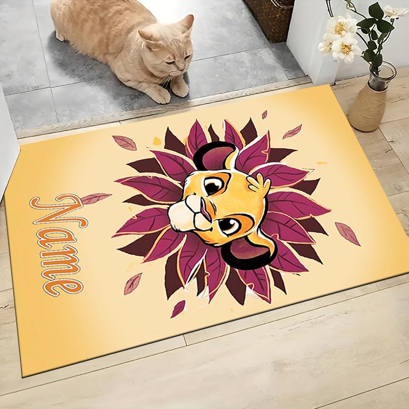 Custom Name Lion Sunset Majesty Carpet Rug Customizable Soft Washable Anti-Slip Home Living Room Sofa Mats Personalized Rug. 0909306