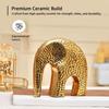 Dotted Ceramic Elephant Figurine | A Playful Blend of Charm & Elegance | Perfect for Modern Décor – Pack of 1, Golden