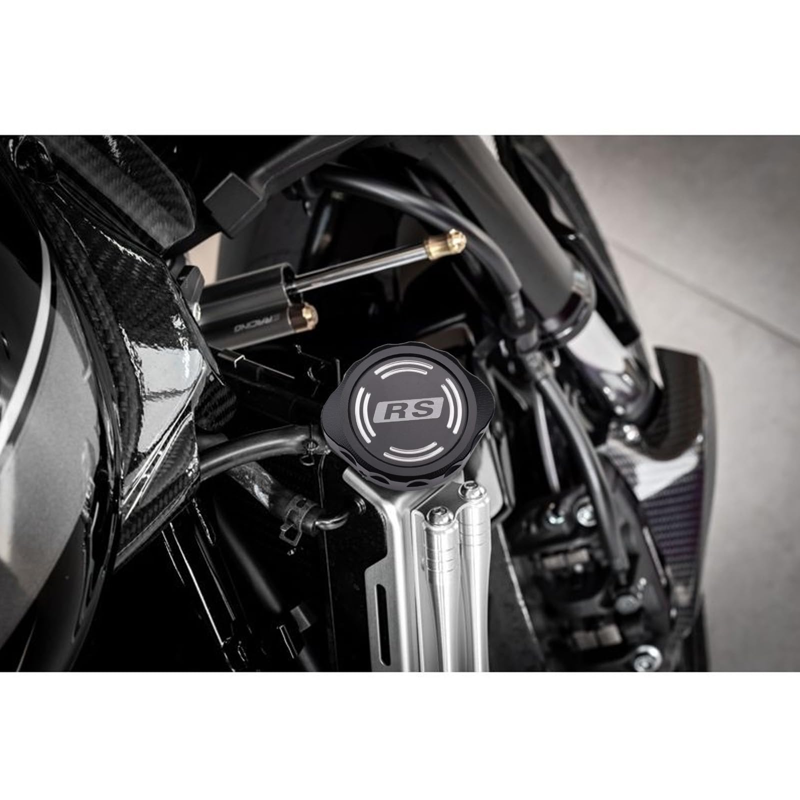 

BYEMTTY Motorcycle Radiator Cap Cover for Kawasaki Z900RS Z900RS CAFE (21-24) Black Silver