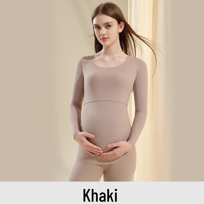 

Комплект термопижамы для беременных и послеродового периода: Одежда для беременных из немецкого бархата осень/зима с доступом для кормящих мам M (80-105 jin)