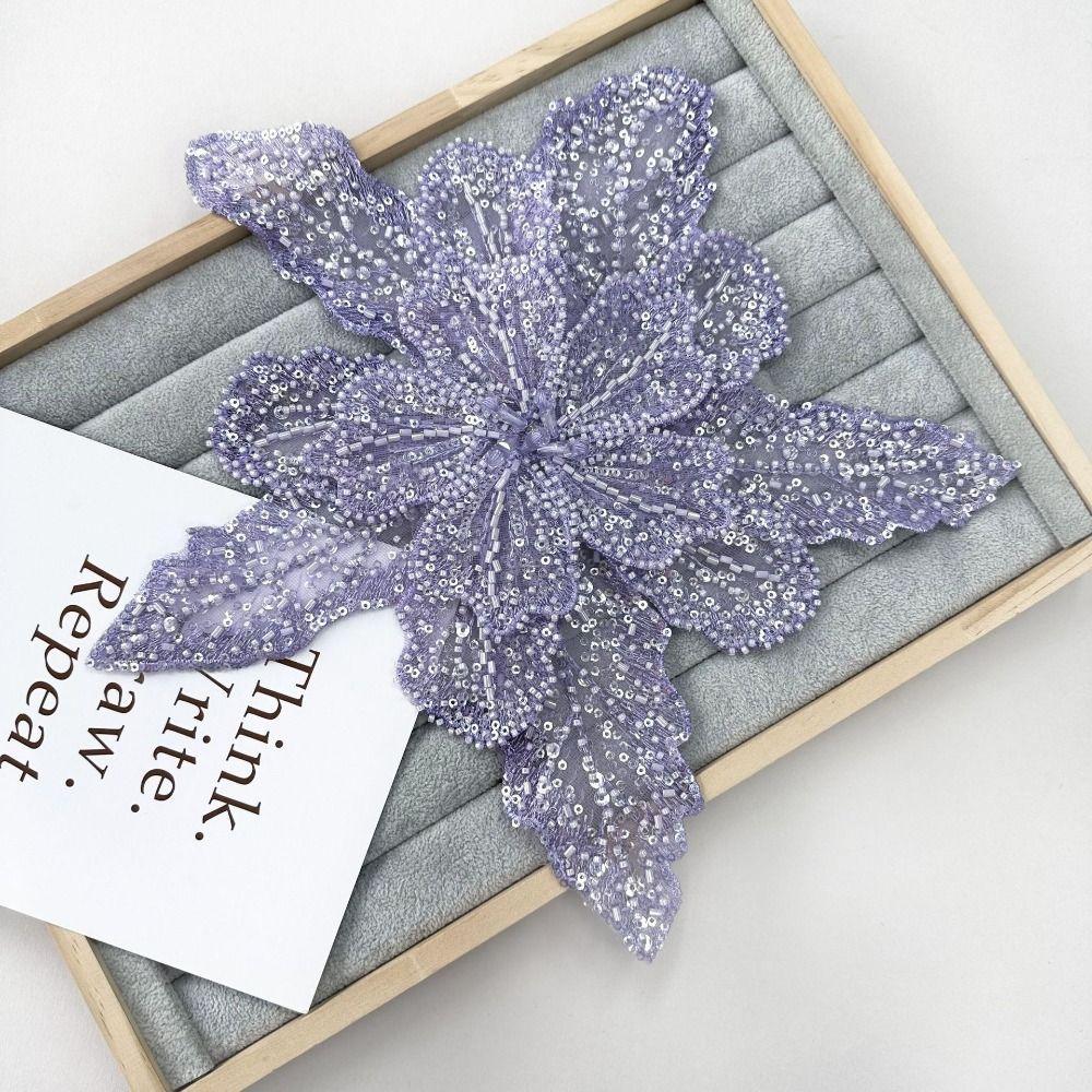 Sequin Clothing Patches Embroidered Clothing Applique DIY Flower Multi-layer Appliques  Women