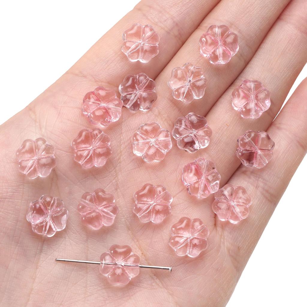 20 adet/torba 10mm cam çiçek boncuk Charm ara parça boncuk küpe kolye DIY takı yapımı