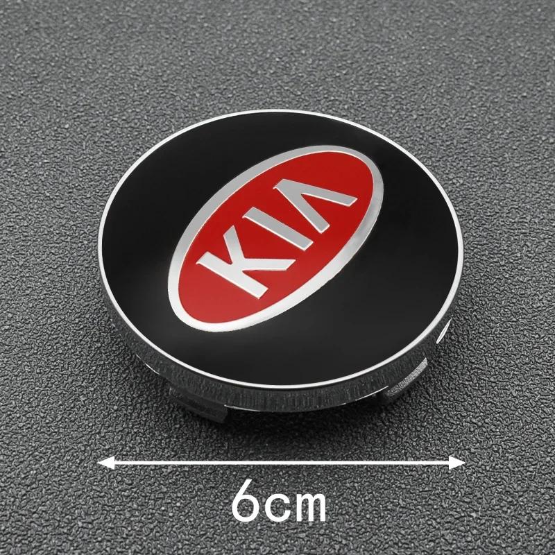 4 Stück 60mm Auto Radnabenabdeckungen Felgenabdeckung Plakette Emblem Aufkleber Zubehör für KIA Rio Ceed Sportage Cerato Sorento K3 K5