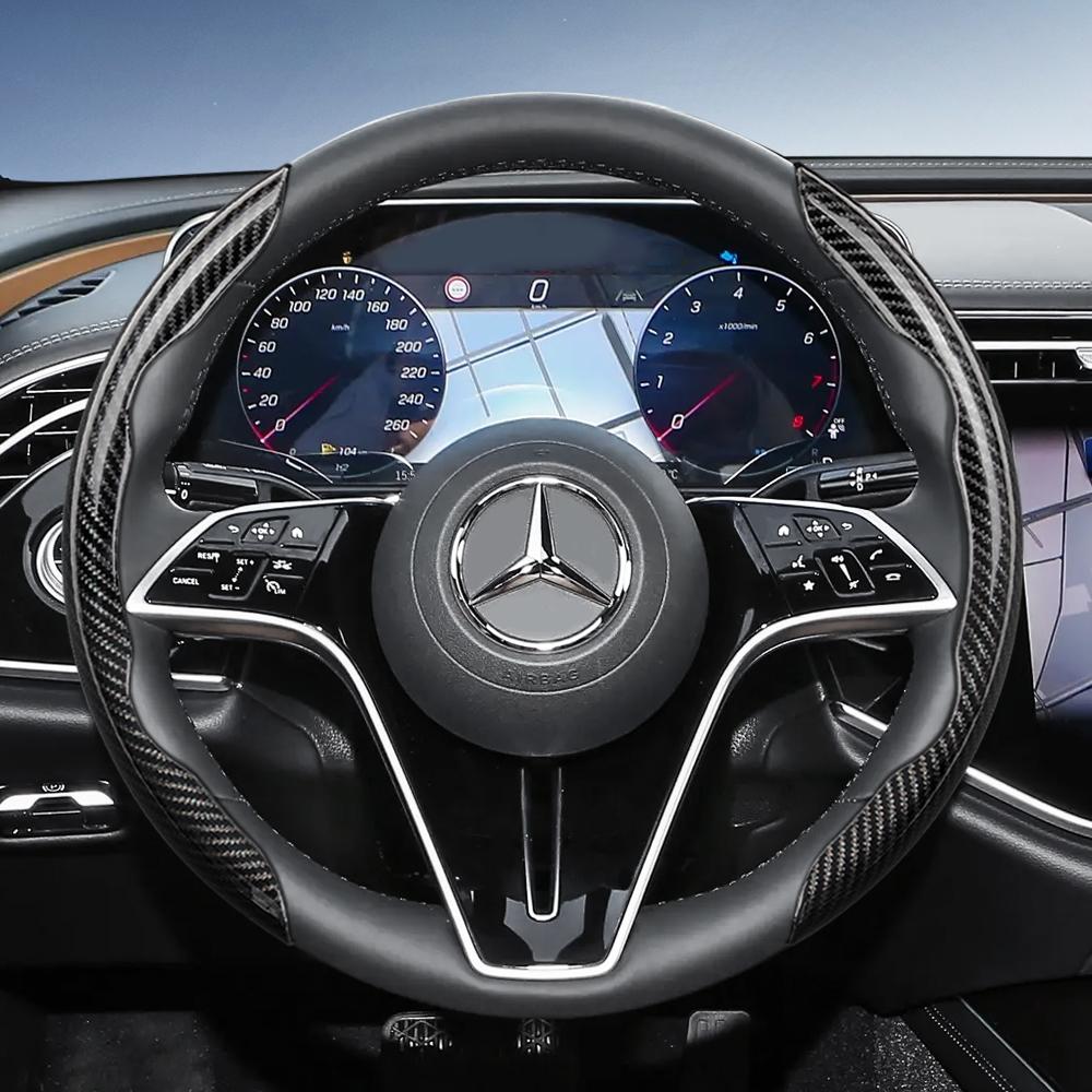 Geeignet für Mercedes-Benz Lenkradabdeckung mit Carbonfaser-Textur und segmentiertem Schnellverschluss-Design V g S a E C-Klasse Gle Glc Gla Glb Cls