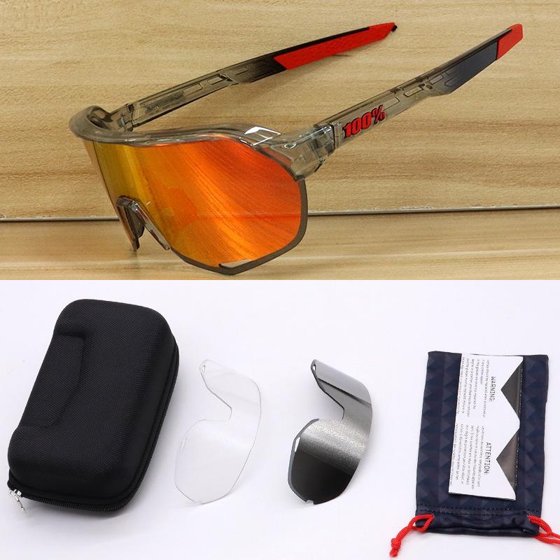 100 Radsportbrillen S3% Winddichte Sport-Sonnenbrillen für draußen Wandern Herren und Damen UV400 Schutzbrillen