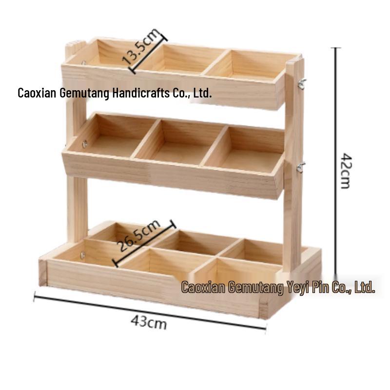 Adjustable Solid Wood Multi-Layer Snack & Toy Storage Shelf
