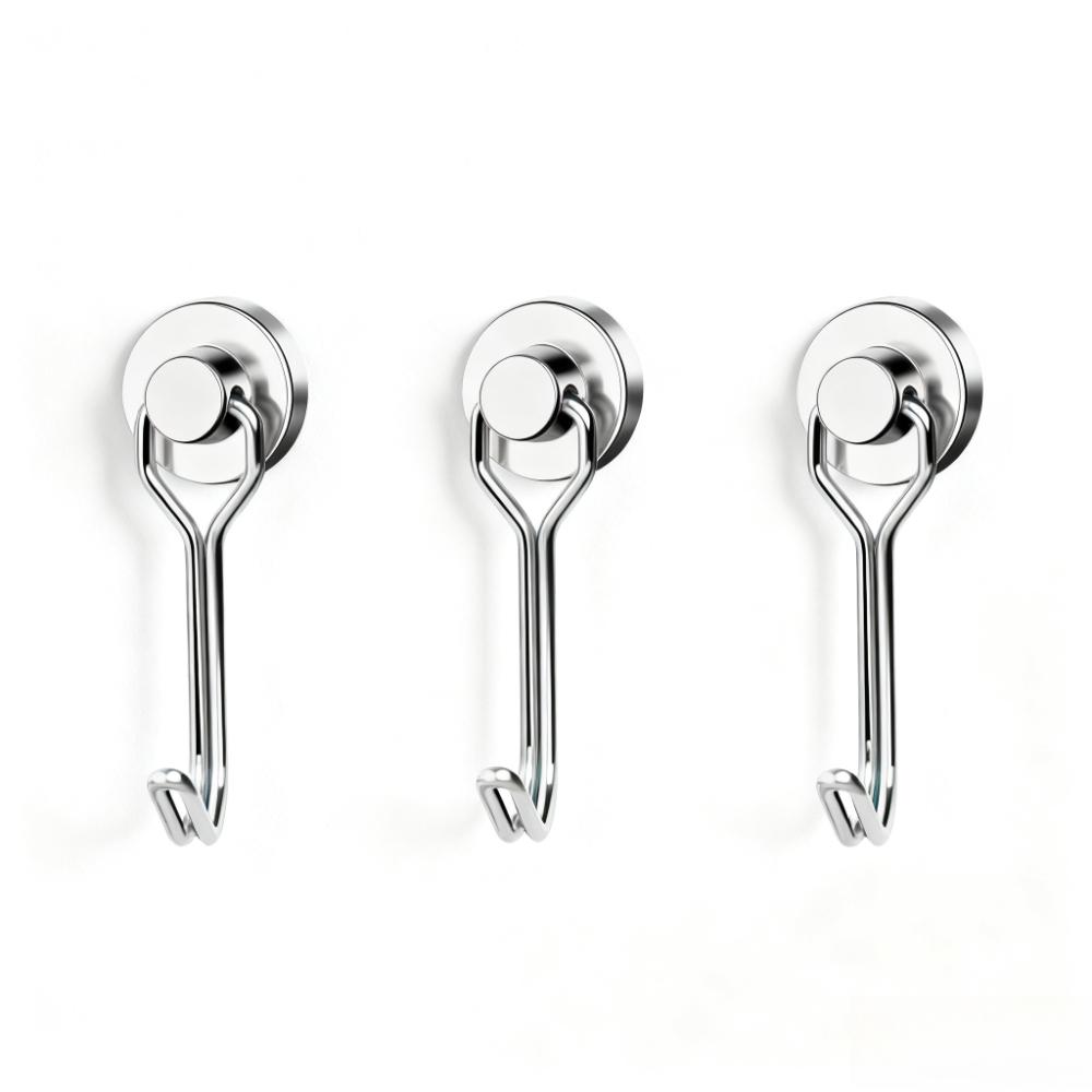 Heavy-Duty Magnetic Hooks - Multi-Purpose Round Hanger for Door/Fridge, No Drill Storage Solution for Bathroom & Kitchen