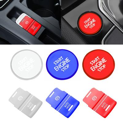 1/3 pezzi freno a mano auto auto tenere premuto P interruttore pulsante adesivo tappo copertura avviamento protezione per VW Golf 7 7.5 MK7 AT 2015-2019