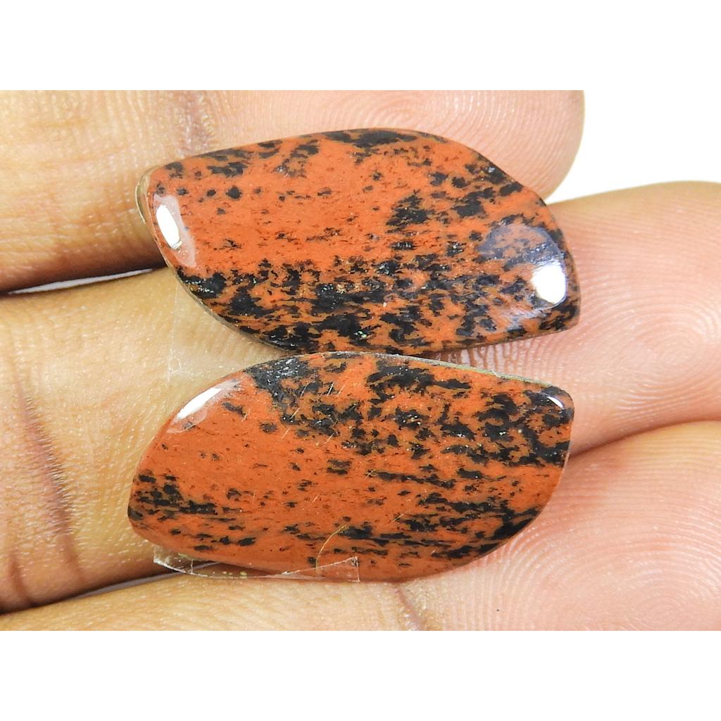 Natural Marconi Jasper Matched Pair Fancy Cabochon Loose Gemstone 13X24X03MM SK-314