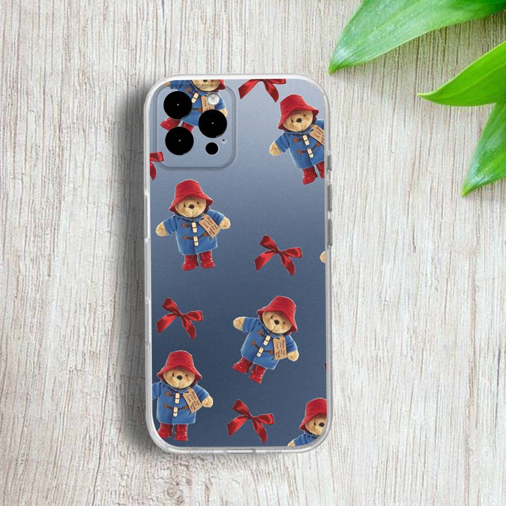 Cute P-Paddington B-Bear Phone Case For iPhone 17,16,15,14,13,12,11 Pro,Max,Plus,X,XS,XR,SE4,E Mini Transparent Soft Cover