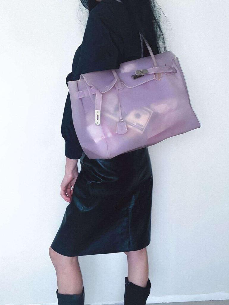 Cross-border Jelly Birkin Style Tote: Explosive Jelly Bag Single Shoulder Handbag