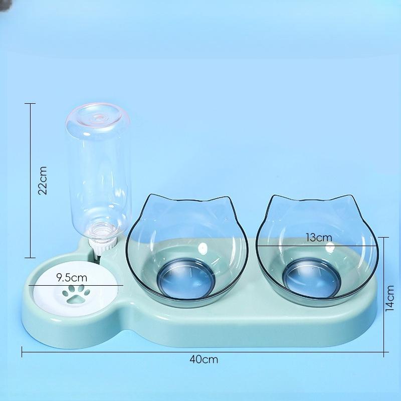 Cat Bowl, Pet Automatic Water Dispenser, Feeder, Double Bowl Integrated Moisture-proof Mouth, Cat and Dog Bowl, Pet Food Utensils