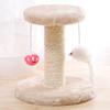 Sisal Cat Tree & Scratching Post: Double-Layer Platform, Wear-Resistant, No Shedding, Entertaining Toy for Bored Kittens.
