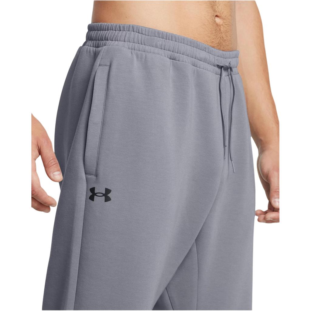 Under Armour Mid Rise Drawstring Solid Color Casual Pants Men Bottoms Gray 1389479-035