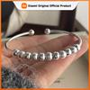 100% Solid 925 Sterling Silver Retro Bracelet for Women Men Vintage Handmade Small Beads Simple Bracelet Birthday Gift