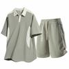 Herr sommar set med isilke pikétröja och shorts