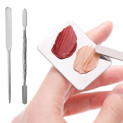 Stainless Steel Makeup Palette Spatula Professional Cosmetic Mixing Tool for Foundations Lipstick Nail Art Cosmetic Texture Mixer
