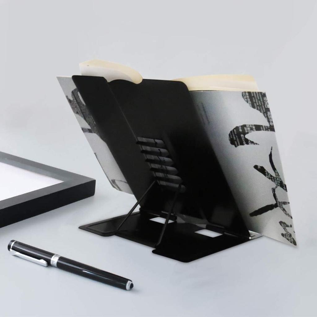 Citmage Desk Book Stand Document Holder Heavy Duty Metal Reading Stand with Book Magazine Menu iPad Music Score Speech Draft with 5 Adjustable