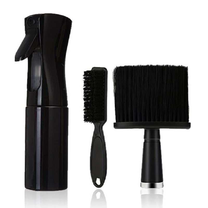 3PCS Professional Barber Neck Duster Set Haircut Beard Shaving Brush Spray Bottle Hairdresser Cleaning Brush Salon Styling Tools