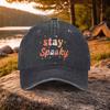 Stay Spooky Print Washed Baseball Cap Unisex Casual Golf Hat