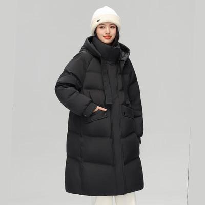 Women's Mid-Length Winter Down Jacket with Detachable Hood FXYL6887