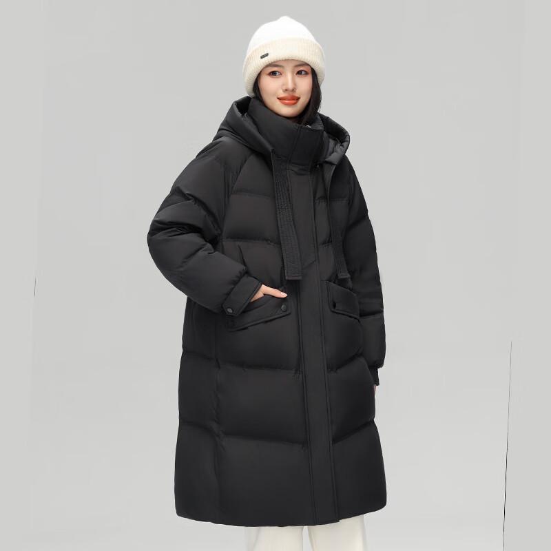 Fengmao Women's Korean Style Detachable Hood Mid-Length Thick Down Jacket FMYL6887