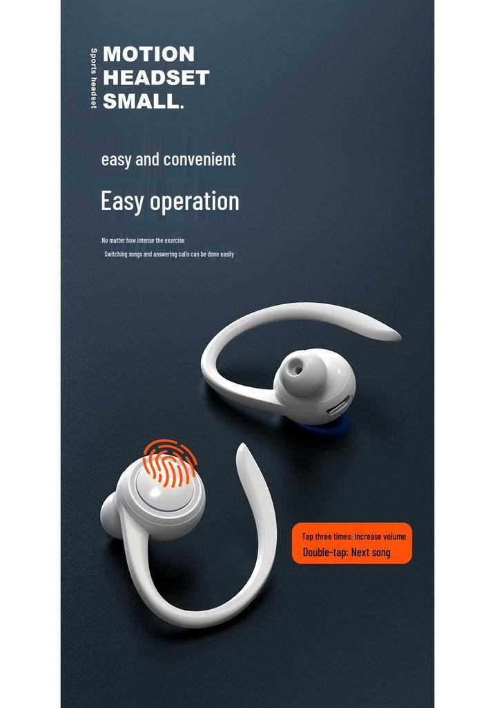T10 Ear Hook Wireless Bluetooth Earbuds - Long Battery Life, Single Ear, Comfortable for Business & Sports, Bluetooth 5.2.