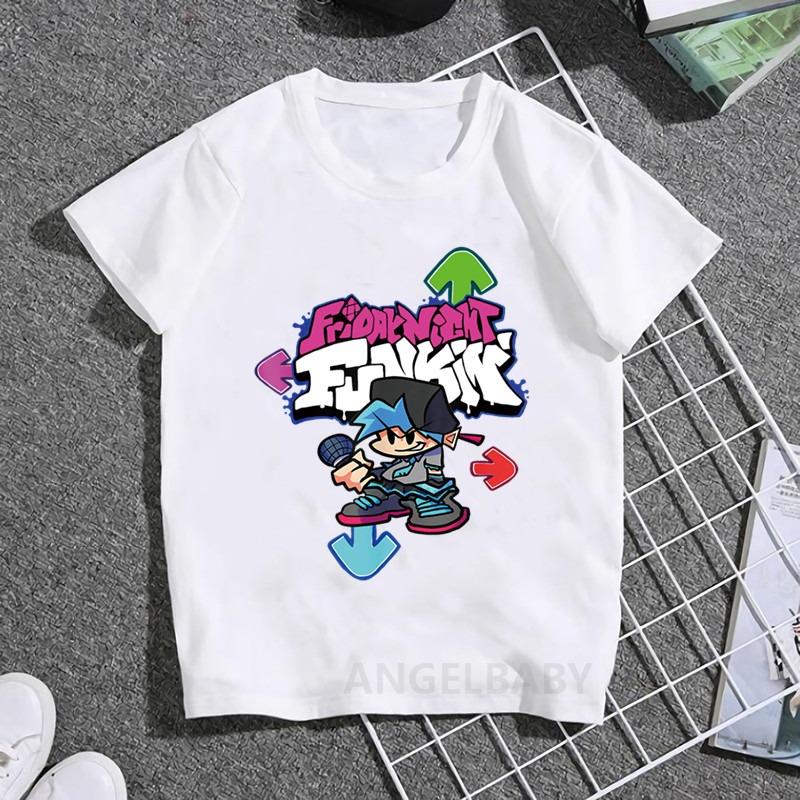 Hot Game Friday Night Funkin Cartoon Kids T Shirt Girls Summer Fashion Tops Baby Boys Clothes Children Short Sleeve T-shirt