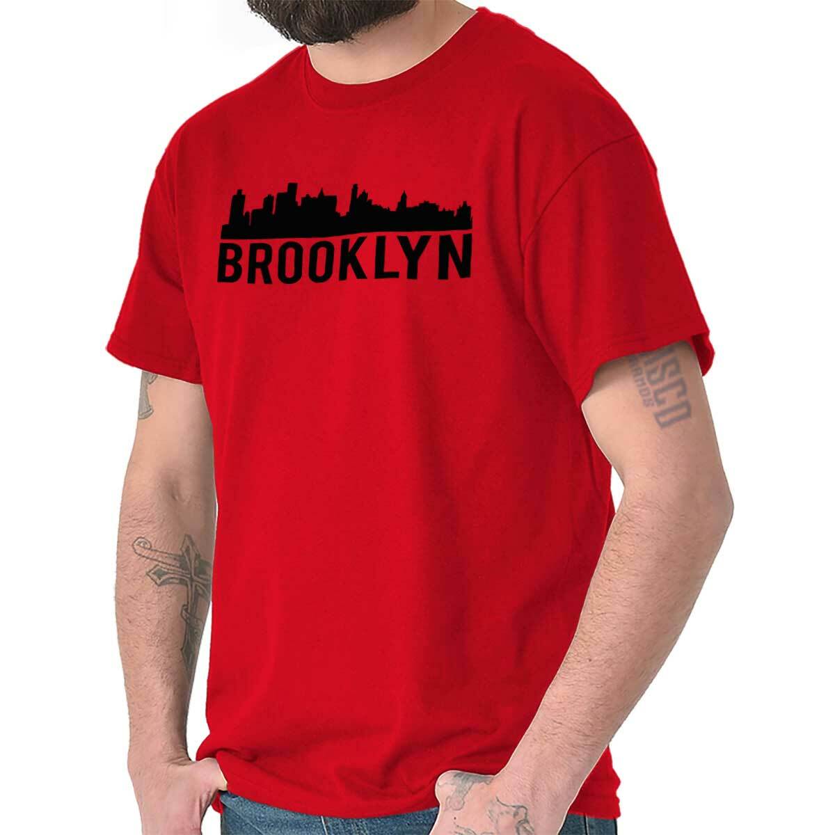 Brooklyn City Skyline Silhouette Urban NYC Fashion Novelty Tee T-Shirt Tee XXL